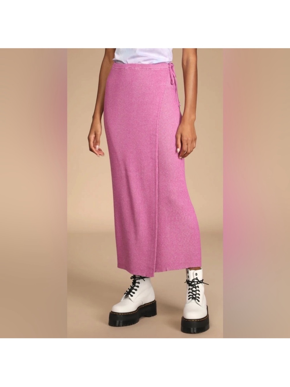 Free People Pink Maxi Knit Skirt